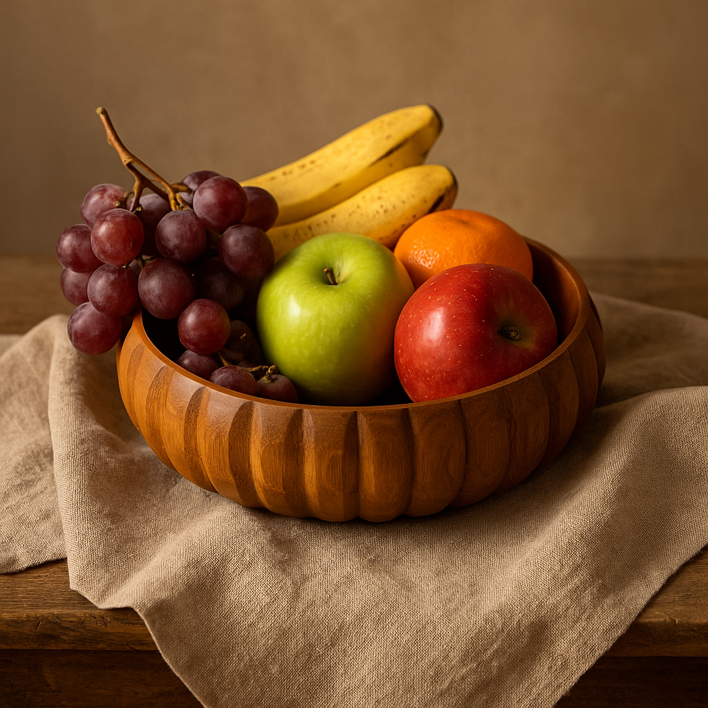 PREMIUM LIMITED EDITION Handcrafted Wooden Serving Bowl – Artisanal Design (Approx. 20 cm x 8 cm)