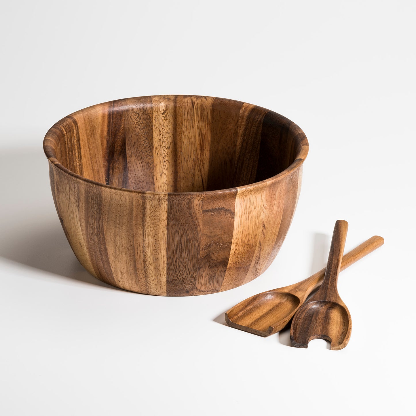 Soro X-Large Acacia Salad Bowl with Servers