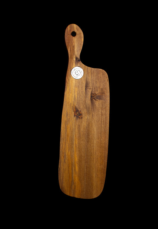 PREMIUM LIMITED EDITION Olivewood-paddle-board-pewter-insert-46x16-5x1-9-cm