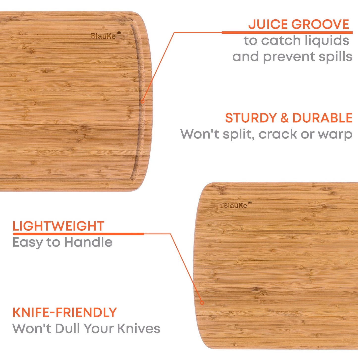Extra Large Wood Cutting Board with Juice Groove - 18x12 inch